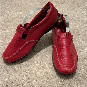Dr. Scholls Red Leather Loafers